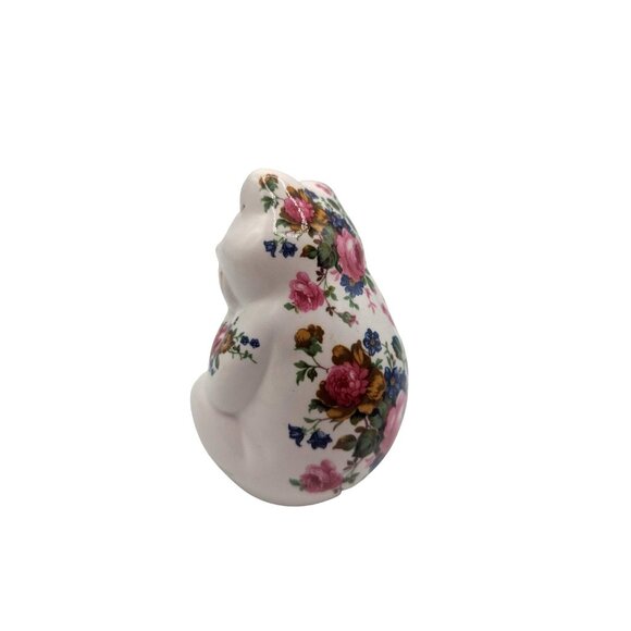 Vintage English Bone China Floral Sitting Frog by Fenton China Co - Picture 3 of 10